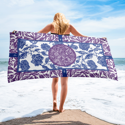 Flourish Towel - Purple and Blue